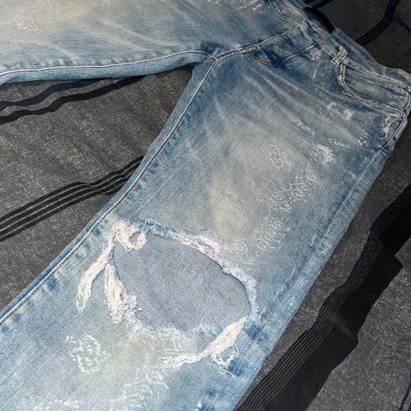 Amiri Jeans Flocked Size 32 - Picture 3 of 13